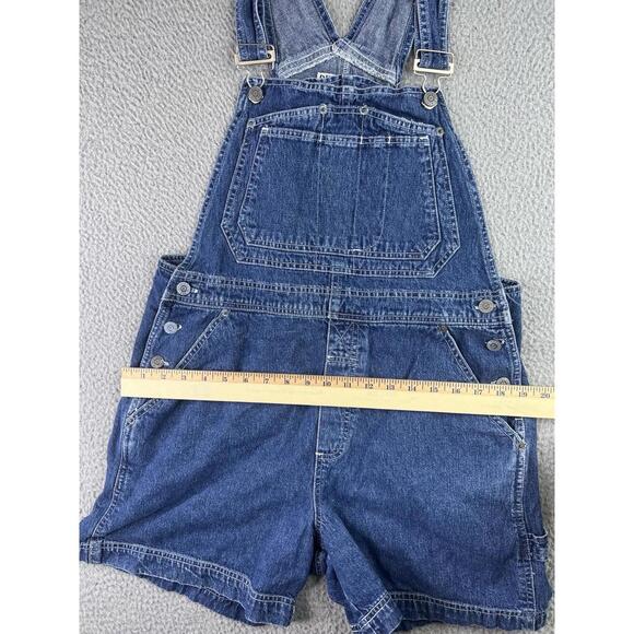 Bill Bass Vintage Denim Overall Shorts Medium Cotton Utility Pockets Shortalls - Picture 13 of 14